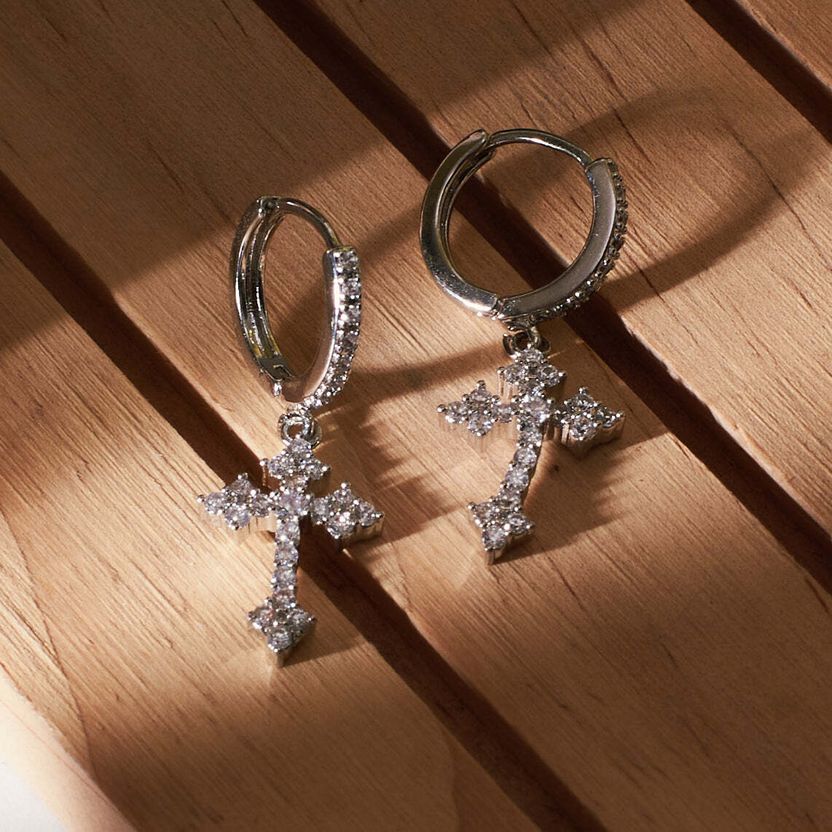 Flipkart.com Salty Alpha Celestial Cross Earrings for Men & Boys - Image 5