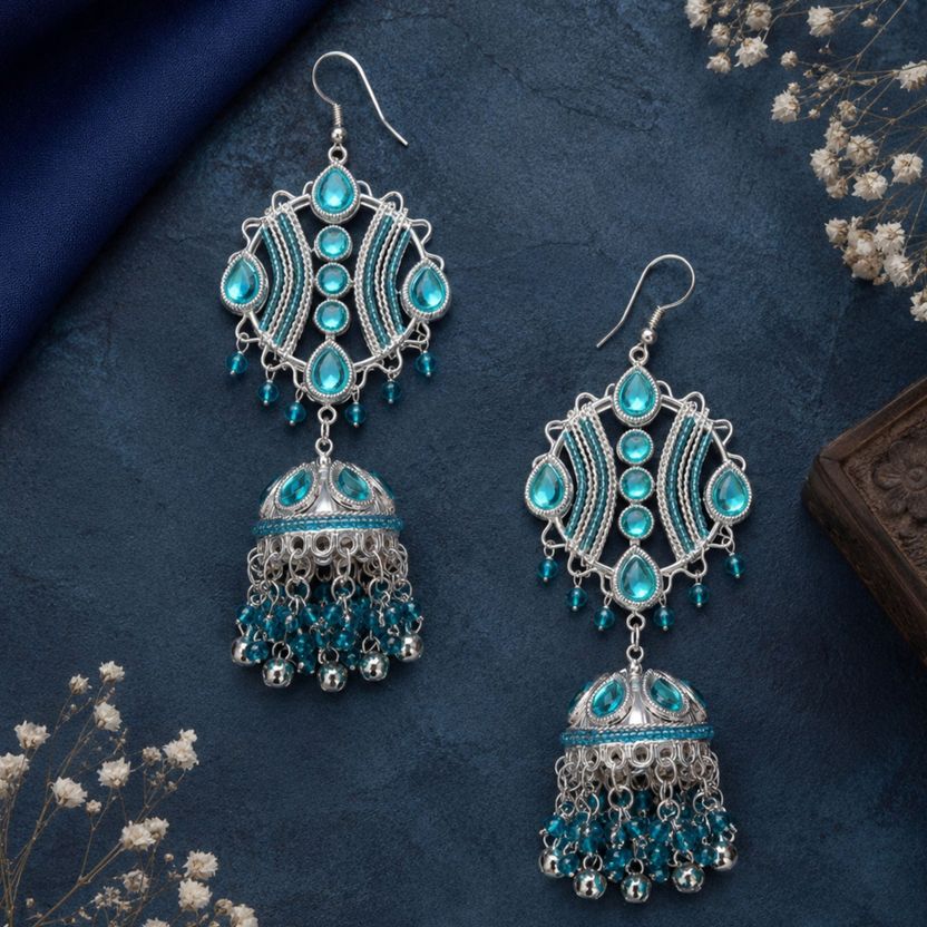 UnfoldSelf Trendy Mehru Maula Earrings - Image 1