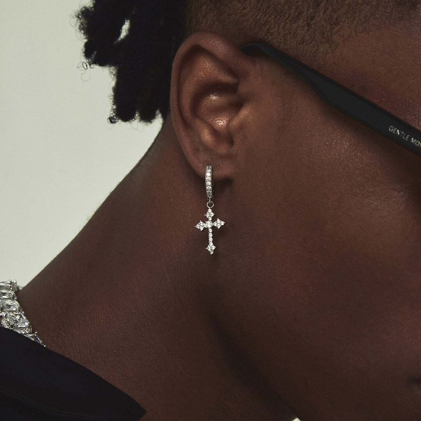 Flipkart.com Salty Alpha Celestial Cross Earrings for Men & Boys - Image 3