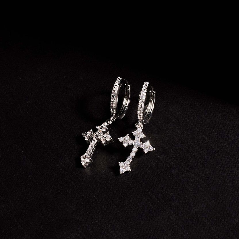 Flipkart.com Salty Alpha Celestial Cross Earrings for Men & Boys - Image 4