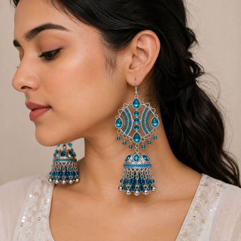 UnfoldSelf Trendy Mehru Maula Earrings - Image 2
