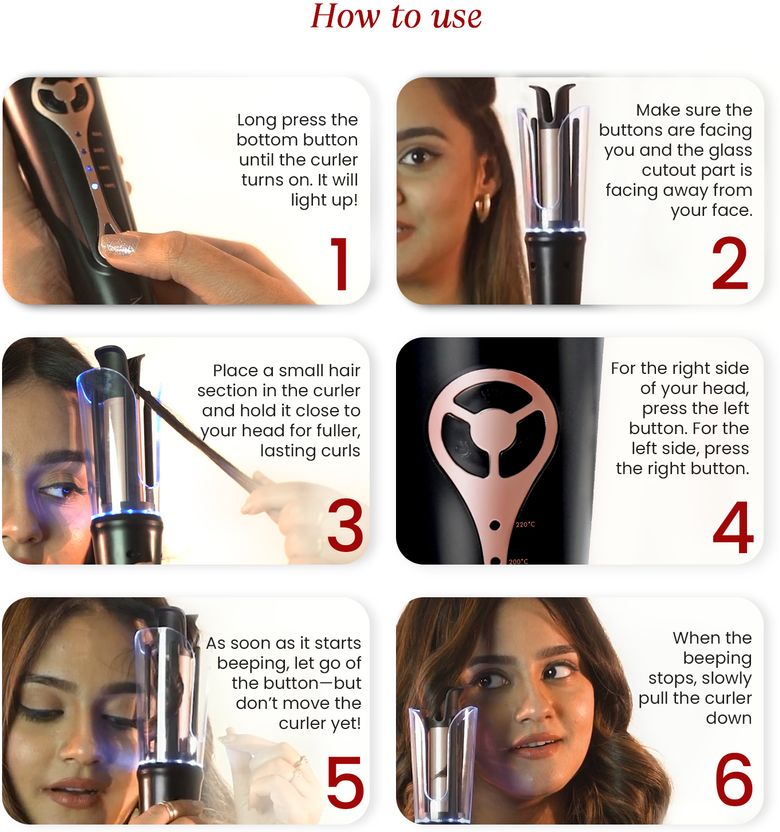 MakeMeeBold Automatic Hair Curler & Heat Protectant Spray Combo - Image 5