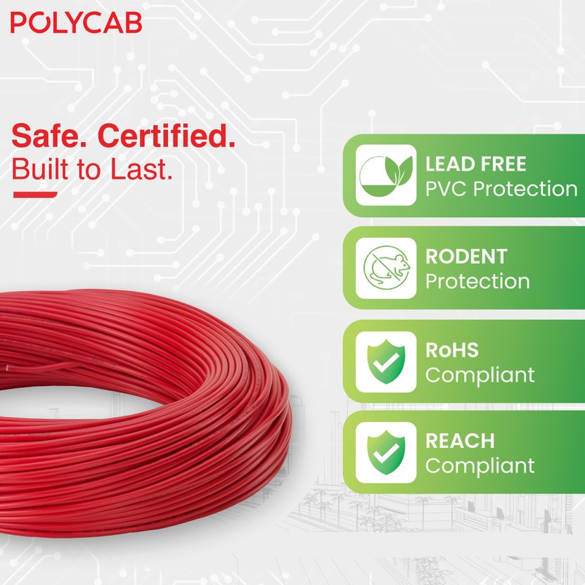 Polycab Optima Plus 1 sq/mm Yellow 90 m Wire - Image 3