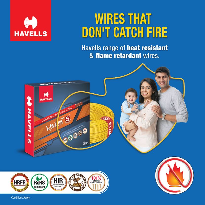 HAVELLS HRFR PVC 1.5 sq/mm Black 90m Wire - Image 2