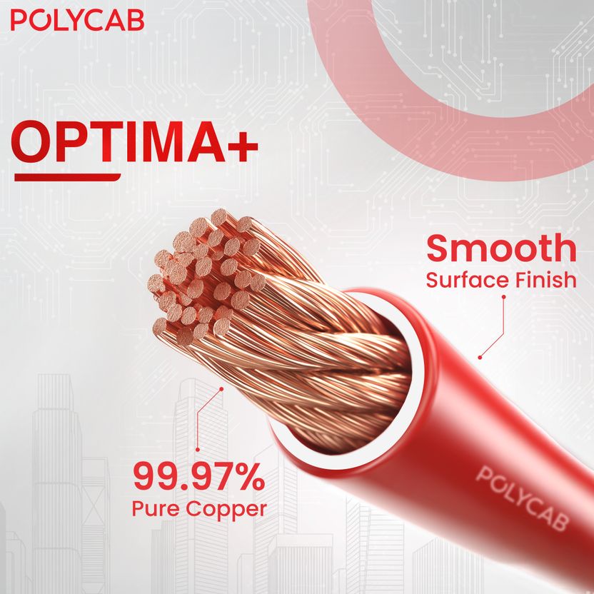 Polycab Optima Plus 1 sq/mm Yellow 90 m Wire - Image 2