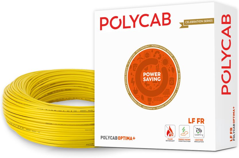 Polycab Optima Plus 1 sq/mm Yellow 90 m Wire - Image 1