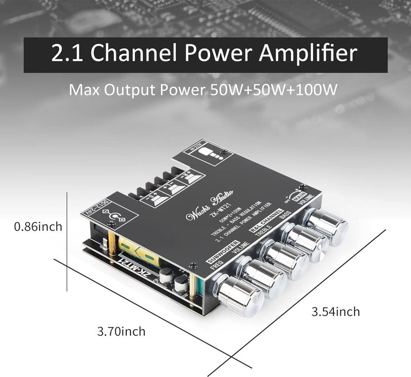 SG Flash 50W+50W+100W 2.1 Channel Subwoofer Amplifier - Image 3