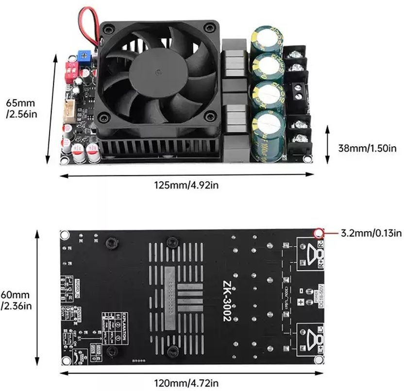 IOTaudios TPA3255 2.0 Digital Power Amplifier Board 300W+300W - Image 3
