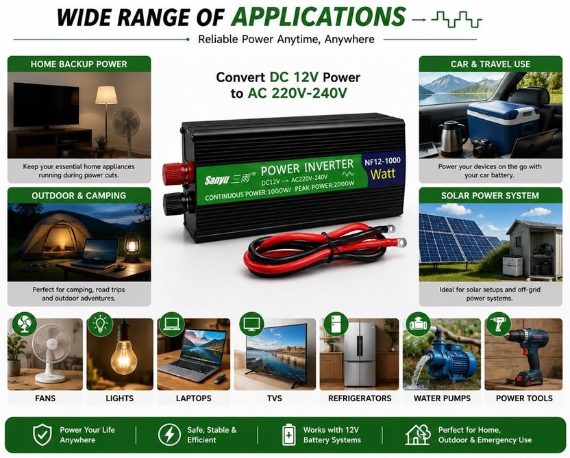 EASTRA 1000W Power Inverter, DC 12V to AC 220-240V - Image 5