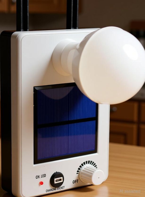 Glowish 12W Dual Charging Solar+Electric Lamp - Image 2