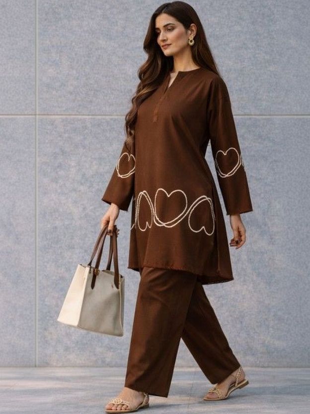 V Neck Women Viscose Rayon Kurti Palazzo Set - Image 7