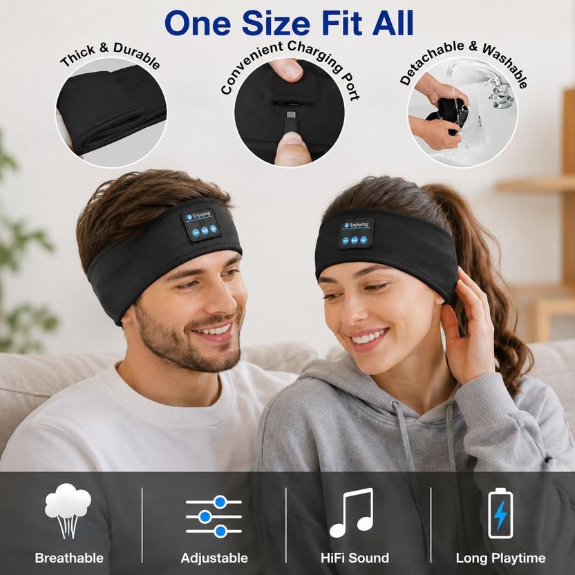 ORVENIX Bluetooth Music Headband Wireless Sleep Headphones - Image 4