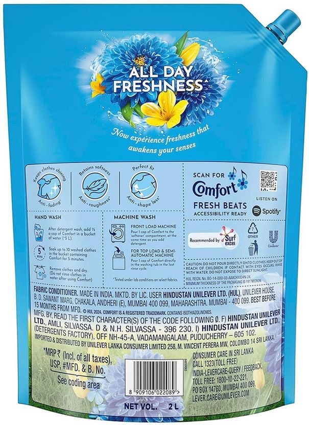 Comfort Morning Fresh Fabric Conditioner 2L - Image 9