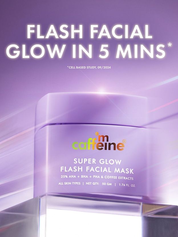 mCaffeine Super Glow Flash Facial 25% AHA+BHA+PHA Mask - Image 4