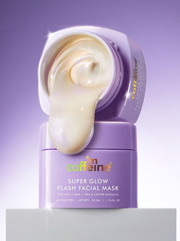 mCaffeine Super Glow Flash Facial 25% AHA+BHA+PHA Mask - Image 1