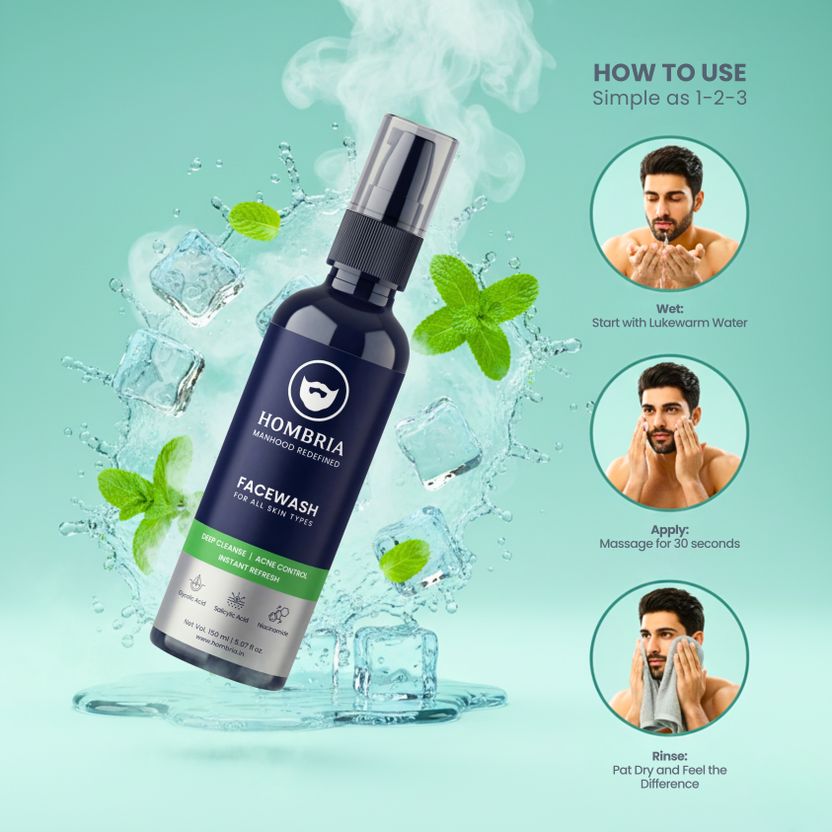 HOMBRIA Facewash for Men, Anti Acne & Pimple - Image 3