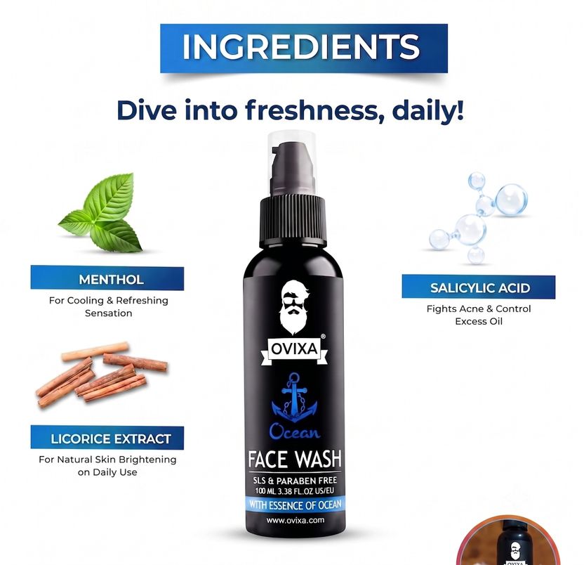 Ovixa Ocean Face Wash 100 ml - Image 4