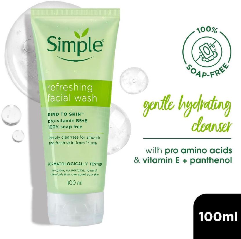 Simple Kind to Skin Refreshing Facial Wash 100 ml - Image 4