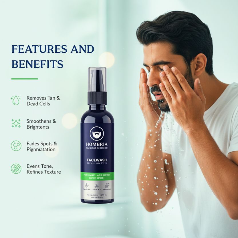 HOMBRIA Facewash for Men, Anti Acne & Pimple - Image 2