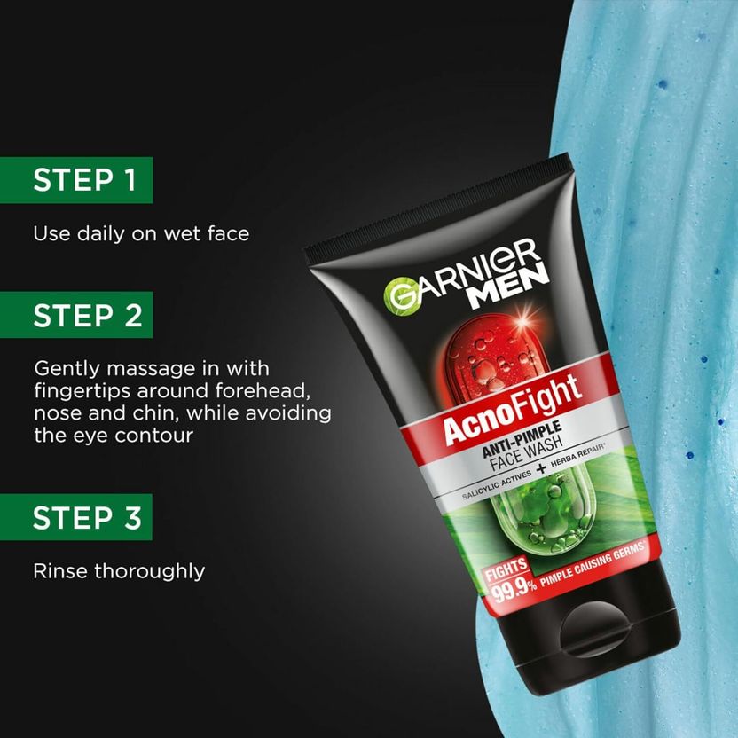 Garnier Men Acno Fight Anti-Pimple Face Wash 150g - Image 4