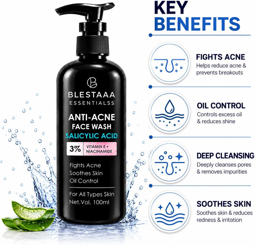blestaaa essentialss Salicylic Acid Face Wash with Niacinamide & - Image 7