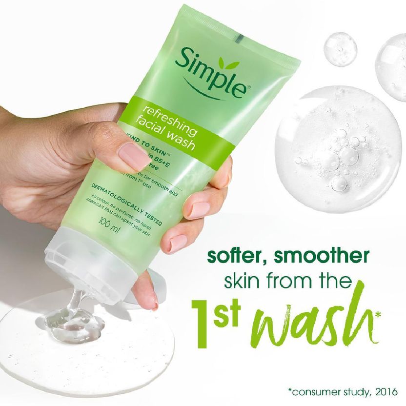 Simple Kind to Skin Refreshing Facial Wash 100 ml - Image 6