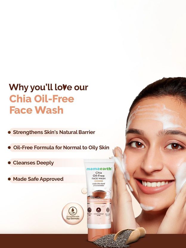 Mamaearth Chia Oil-Free Facewash with Chia Seed & Ceramides for N...more - Image 3