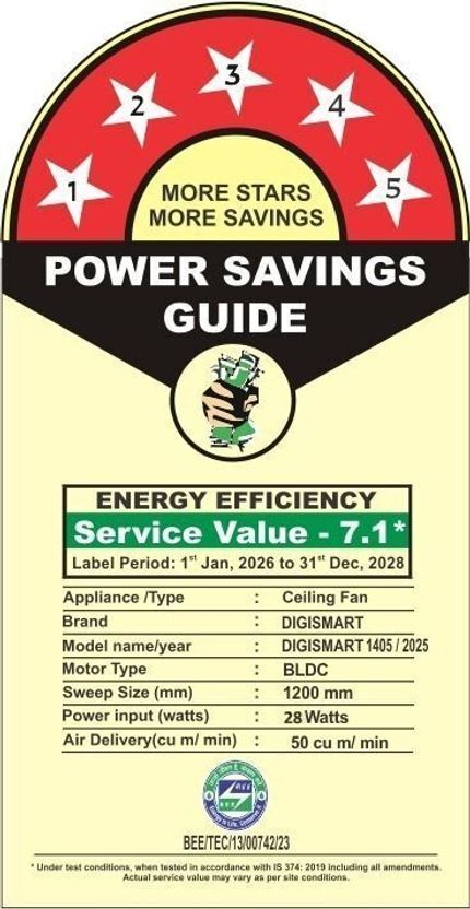 Digismart Aeros Hexa 1200mm Ceiling Fan - Image 4