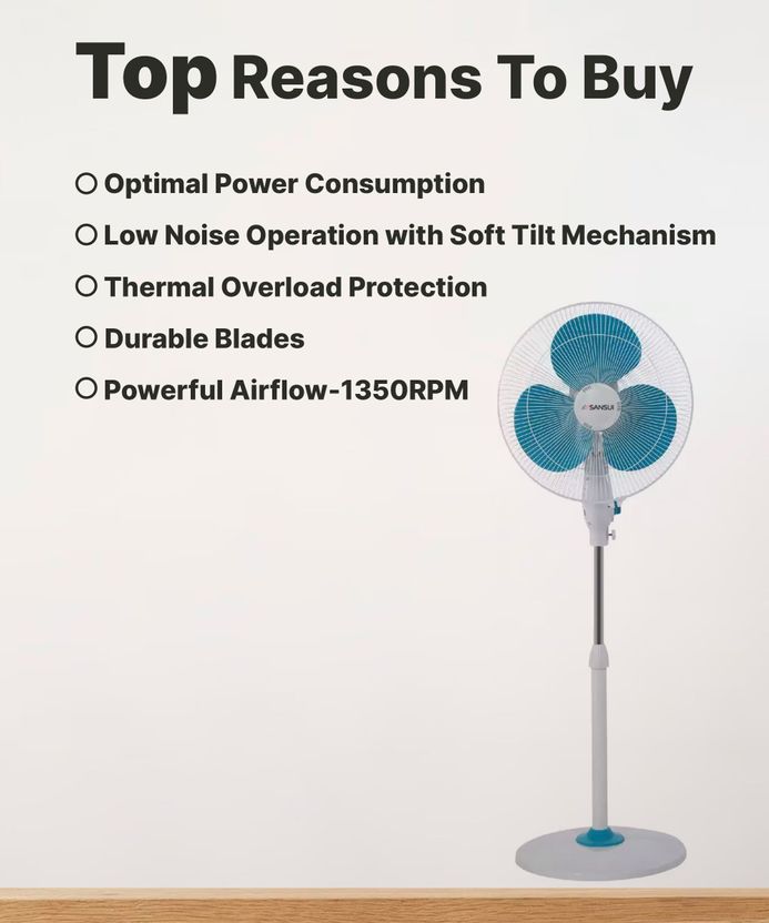 Sansui Chetak 400 mm Pedestal Fan - Image 3