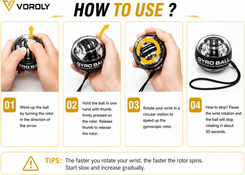 Voroly Gyro Ball Wrist Exerciser - Image 4