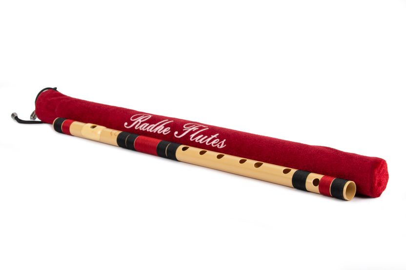 Radhe C Sharp Middle Octave Right Handed Black & Maroon Flute - Image 3