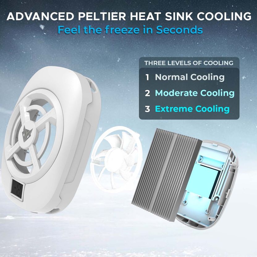 EVOFOX Hailstone S RGB Mobile Cooler (White) - Image 3