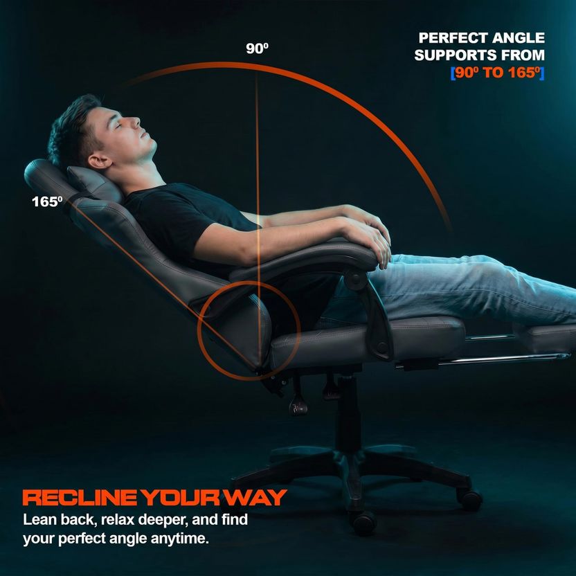 Drogo Pulse Ergonomic Gaming Chair, PU Leather, Lumbar Support - Image 8