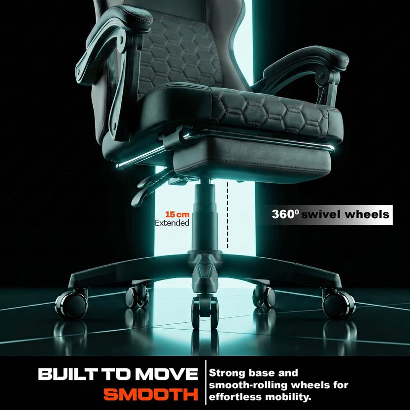 Drogo Pulse Ergonomic Gaming Chair, PU Leather, Lumbar Support - Image 4