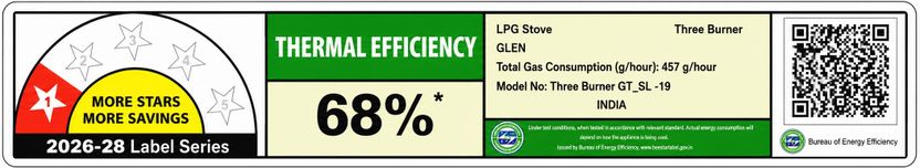 Glen LPG Rapid GT BLK ISI Gas stoves 3 Burner Glass Manual Gas Stove Price in India - Image 2