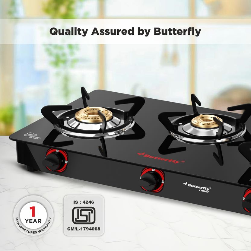 Butterfly RAPID 3B Glass Manual Gas Stove - Image 6