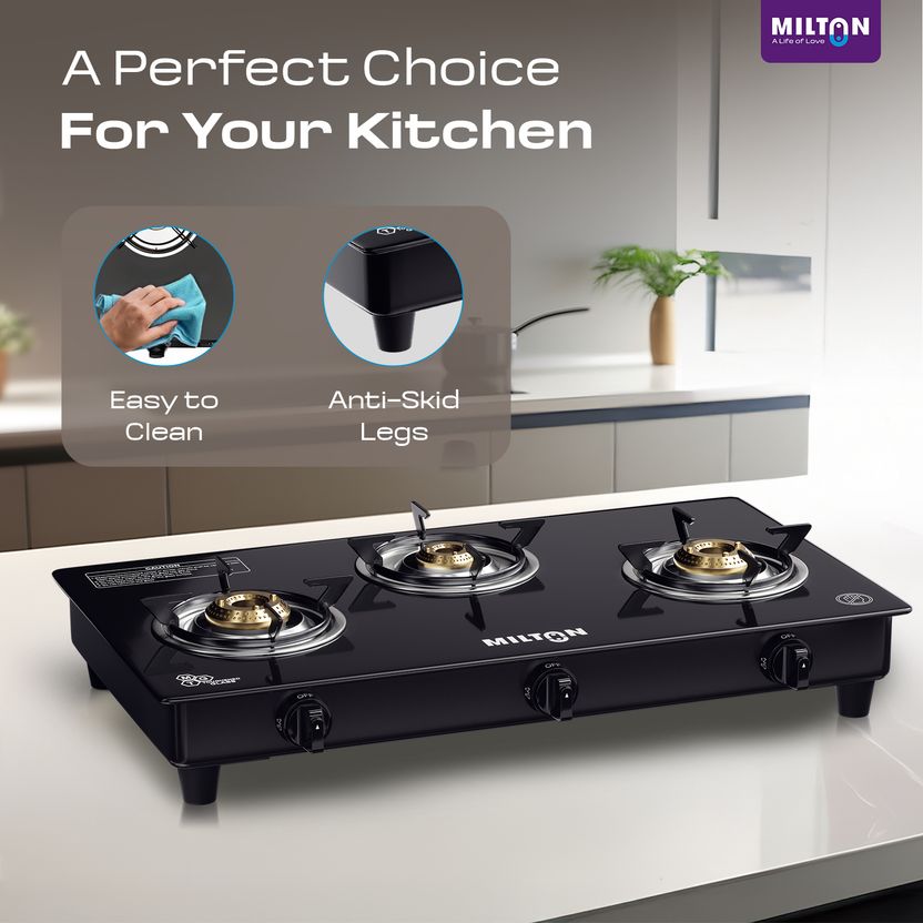 MILTON PremiumPro 3 Burner LPG Gas Stove - Image 4