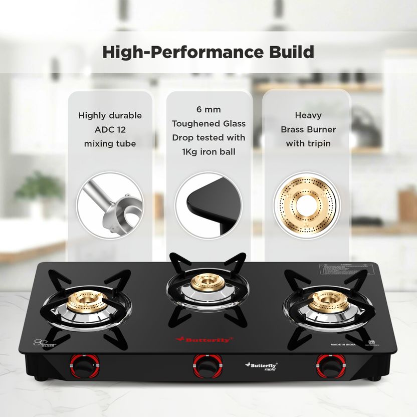 Butterfly RAPID 3B Glass Manual Gas Stove - Image 3