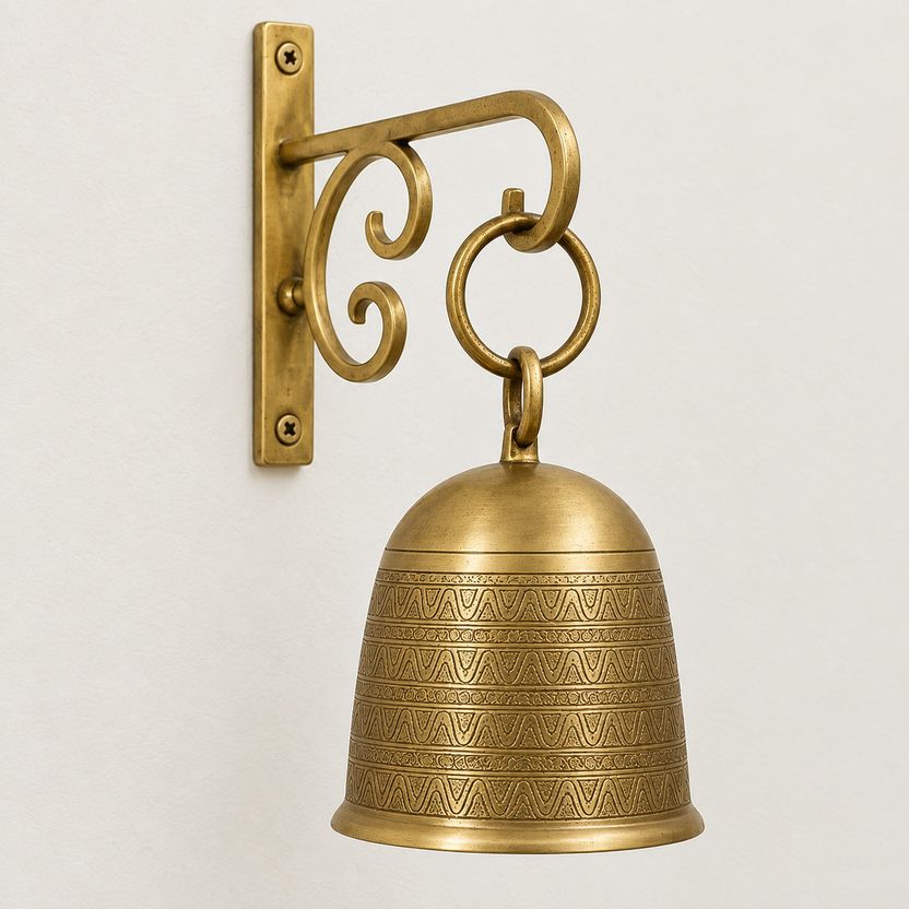 Little Extra Hanging Brass Decorative Bell with Hook - Image 1