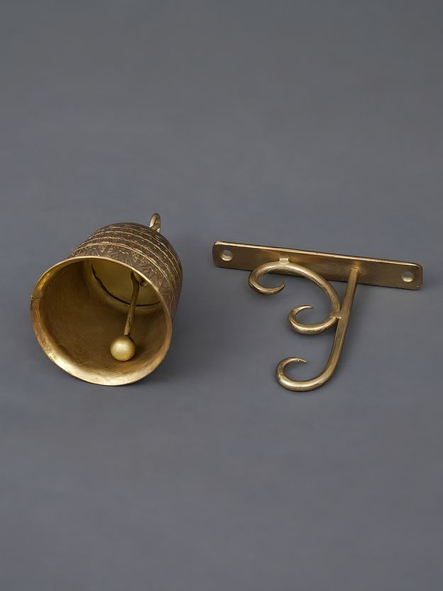Little Extra Hanging Brass Decorative Bell with Hook - Image 2