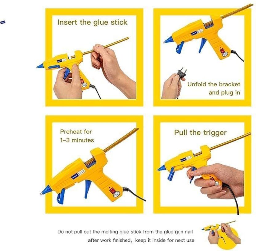 HOTGLUEGUN 30 Watt 5 Transparent + 5 Colored + 5 Glitter Sticks - Image 7
