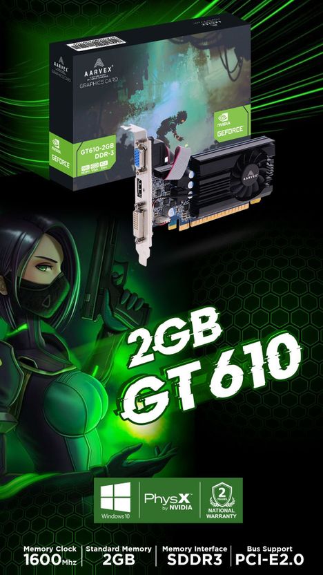 AARVEX Graphic Card GT610 2GB DDR3 Pack of 64 - Image 6
