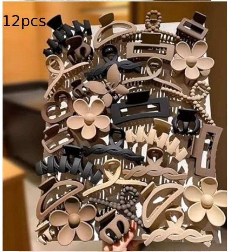 Prityka Matte Hair Claw 12pcs - Image 1