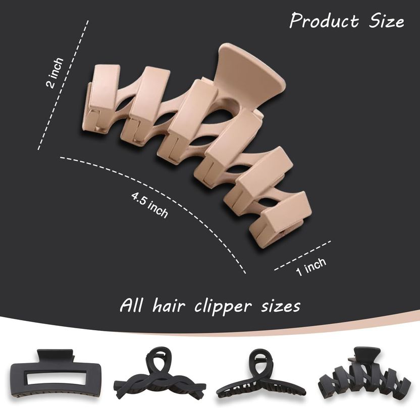 Prityka Matte Hair Claw 12pcs - Image 2