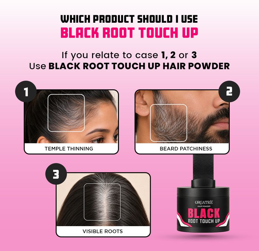 Orgatre Hair Root Cover Up Powder Black - Image 7