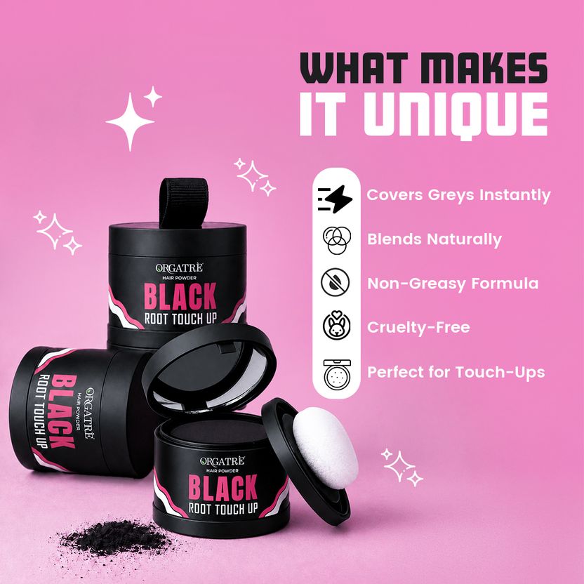 Orgatre Hair Root Cover Up Powder Black - Image 4