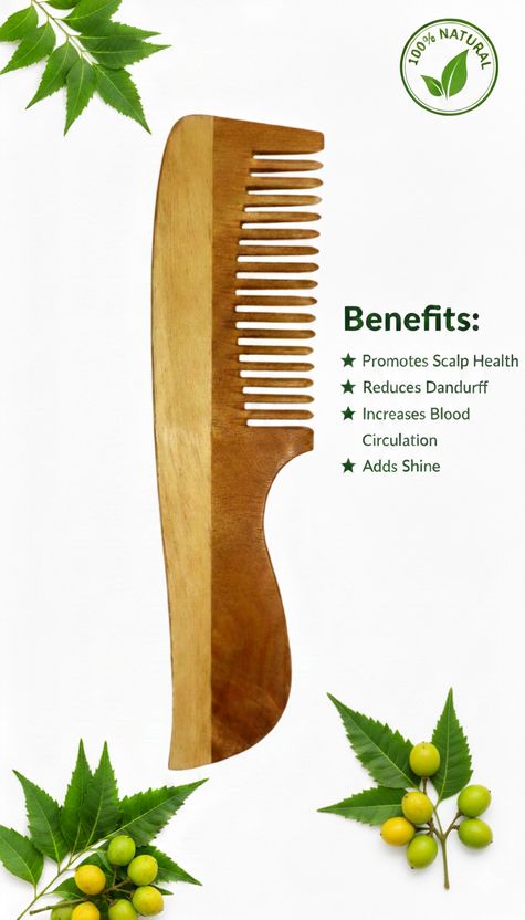 ncr Original Neem Wooden Hair Comb (Pack of 5) - Image 5