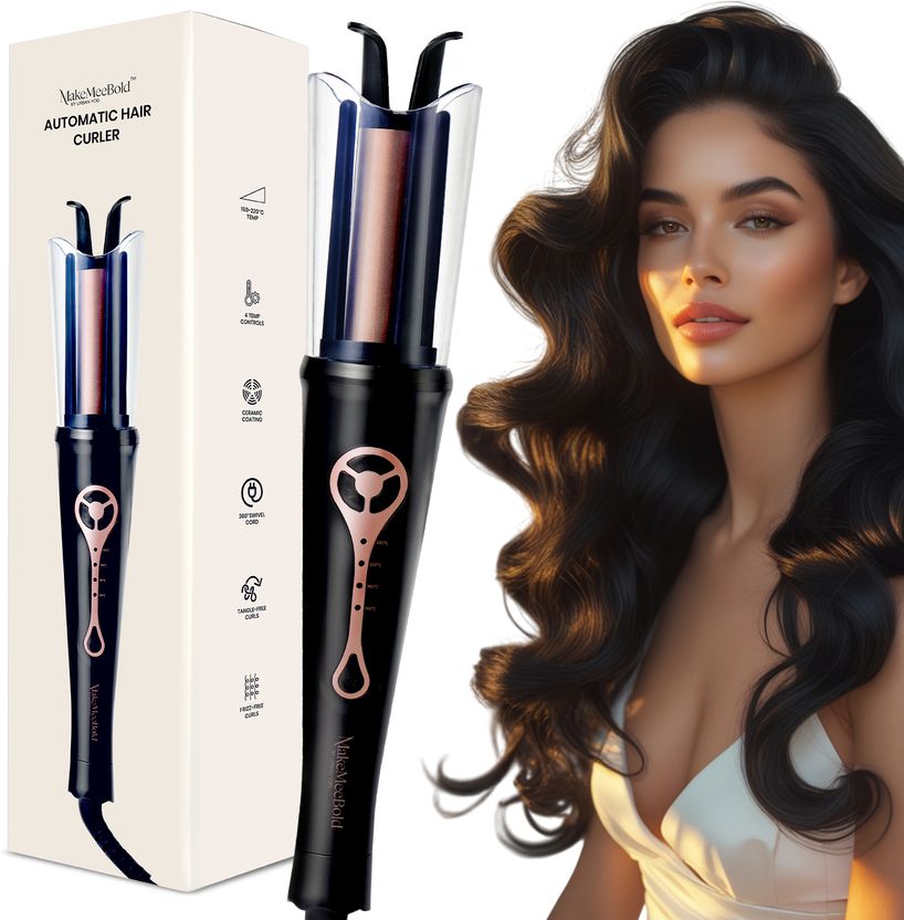 MakeMeeBold Automatic Hair Curler & Heat Protectant Spray Combo - Image 4