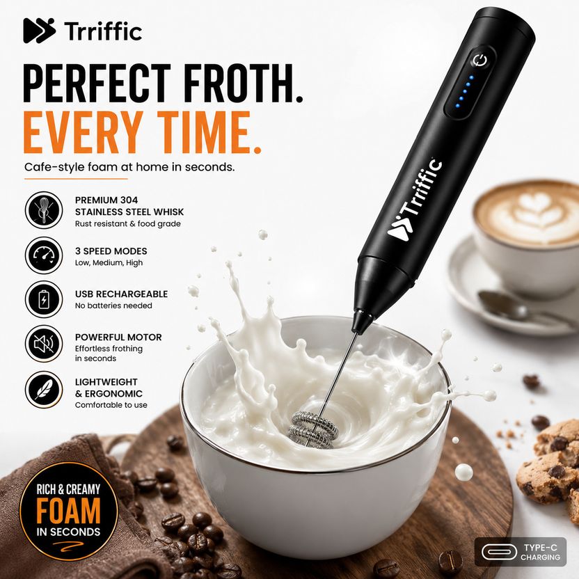 Trriffic 50W Black Hand Blender, Electric Whisk - Image 5