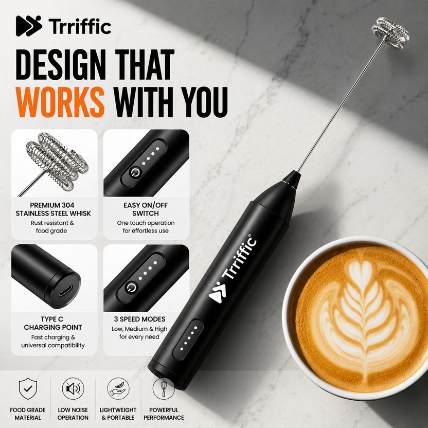 Trriffic 50W Black Hand Blender, Electric Whisk - Image 4